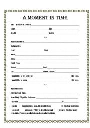 Time Capsule Worksheet