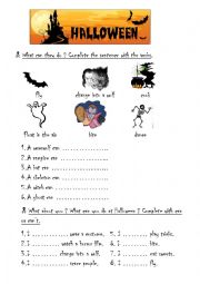 English Worksheet: What can U do at Halloween?