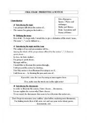 English Worksheet: Oral Presentation for the Bac