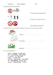 English Worksheet: Elementary test