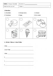 English Worksheet: Likes and dislikes