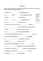 English Worksheet: Common verbs collocations