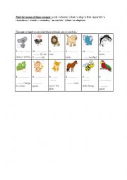 English Worksheet: Animals and abilities