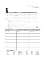 English Worksheet: Decorating Your New Apartment