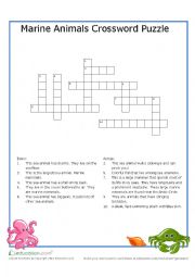 Marine animals crossword