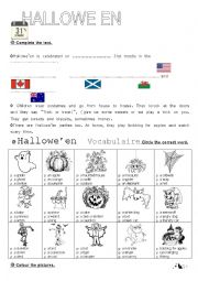 English Worksheet: Halloween activities