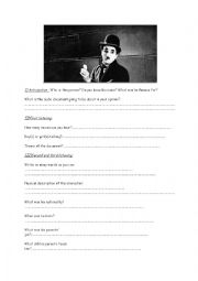 English Worksheet: Charlie Chaplin