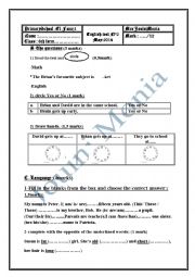English Worksheet: English test n3