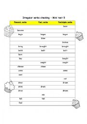 Irregular verbs checking exercise
