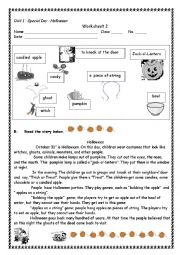 English Worksheet: Halloween 