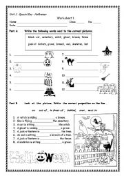 English Worksheet: Halloween 