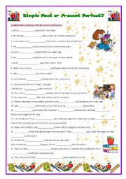 English Worksheet: Simple Past or Present Perfect