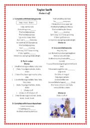 English Worksheet: Taylor Swift Shake it off