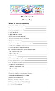 English Worksheet: WH QUESTIONS