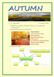 Autumn: mind map, poem, brainstorming