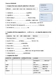 English Worksheet: Grammar revision: comparatives superlatives