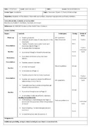 English Worksheet: lesson plan