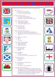 English Worksheet: BRITISH QUIZ FOR TEENS
