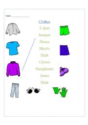 English Worksheet: Label clothes