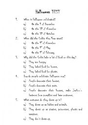 English Worksheet: Halloween quiz