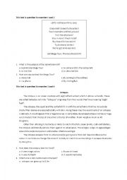 English Worksheet: caution text and procedure text