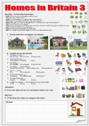 English Worksheet: Homes in Britain 3 Reading, speaking, writing