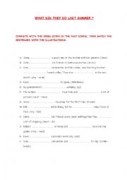 English Worksheet: WHAT DID THEY DO LAST SUMMER