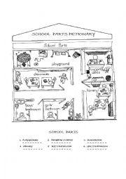 English Worksheet: SCHOOL PARTS