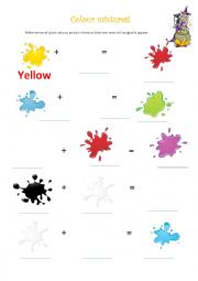 English Worksheet: Colour mixtures!