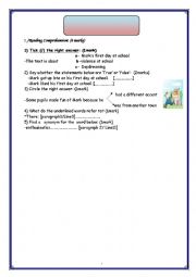 English Worksheet: 1st term test