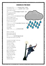 English Worksheet: Singing in the rain activity