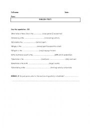 English Worksheet: Test on the superlative 