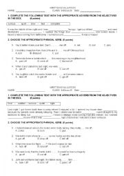 English Worksheet: PHRASAL VERBS WITH OFF AND ADVERBS OF MANNER 2/3