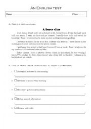 English Worksheet: A busy day
