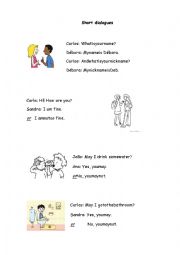 English Worksheet: Short dialogues for beginners
