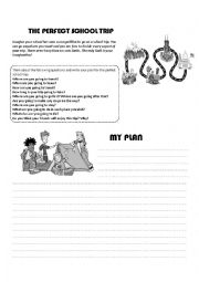 English Worksheet: School Trip Writing prompt