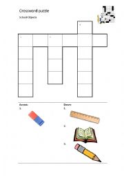 School Objects Crossword Puzzle