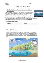 English Worksheet: Global warming