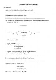 English Worksheet: Hard o Decide