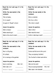 English Worksheet: Reading Cards