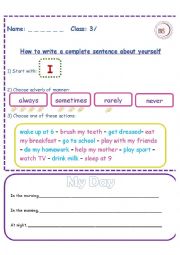 English Worksheet: Daily routine