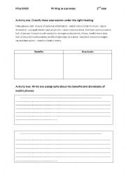 English Worksheet: MOBILE PHONES