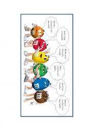 English Worksheet: M&M talking activity