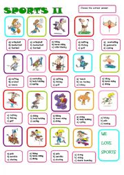 English Worksheet: SPORTS MULTIPLE CHOICE SET 2