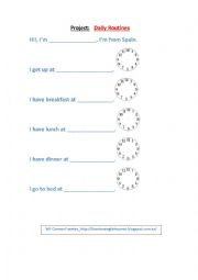 English Worksheet: Project_Daily Routines