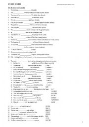 English Worksheet: word form for immediate full 