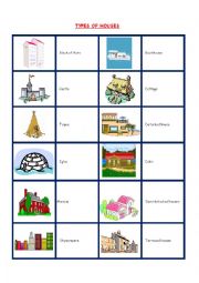 English Worksheet: TYPES OF HOUSES