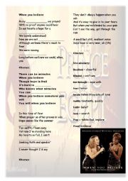 English Worksheet: Song: When You Believe