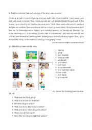 English Worksheet: Daily Routine