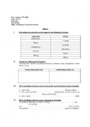 English Worksheet: quiz in vocabulary and communication